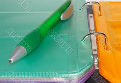 business card holder and  pen