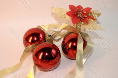 christmass balls & ribbon