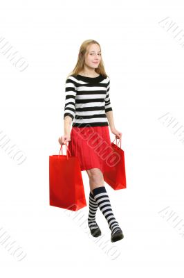teenager going to shop