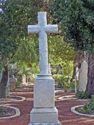 Cross on a walkway