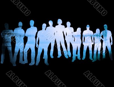 textures style of people silhouettes