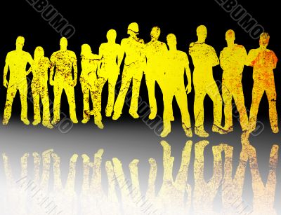 textures style of people silhouettes