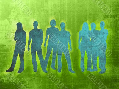 textures style of people silhouettes