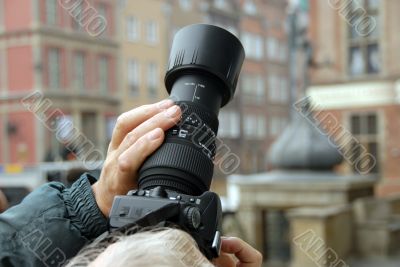 man doing photo