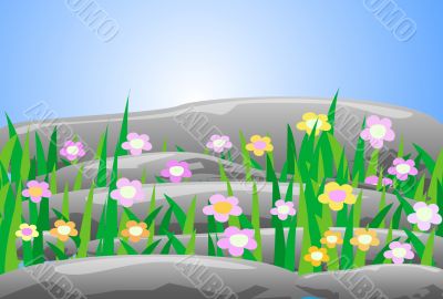 wild flower with butterfly