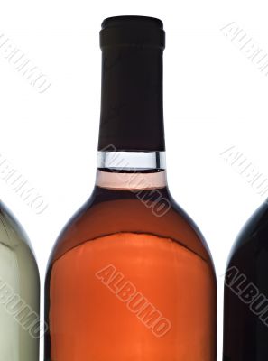 backlit wine bottle