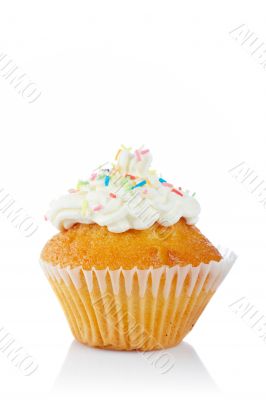 Tasty muffin with cream
