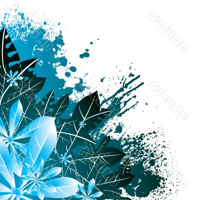 floral corner blue