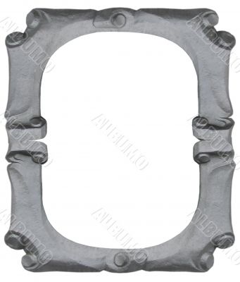 Isolated empty silver handmade frame