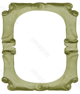 Isolated empty bronze handmade frame