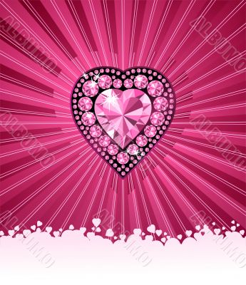 HEART OF LOVE / Diamond heart / vector background