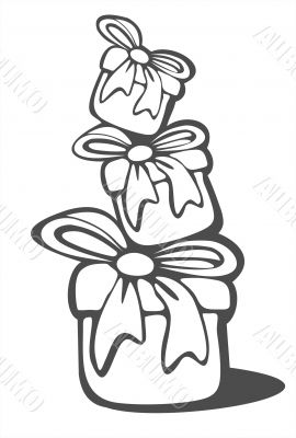 black-and-white gift boxes