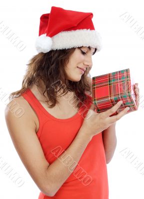 Girl with christmas box