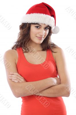 girl with Santa Claus hat
