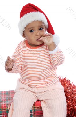 Baby girl with santa hat