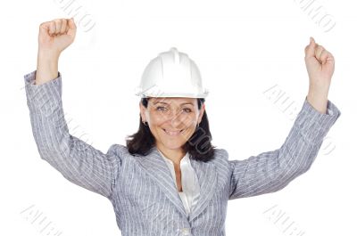 Woman with helmet