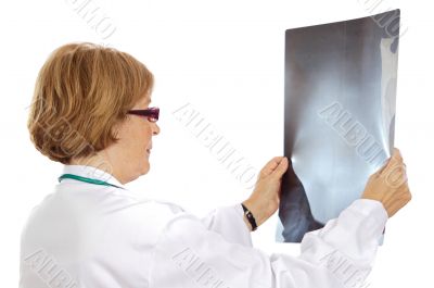 Doctor analyzing a radiography
