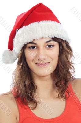 girl with Santa Claus hat