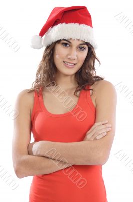 girl with Santa Claus hat