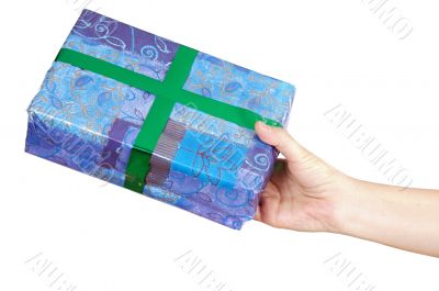 Hand giving a present