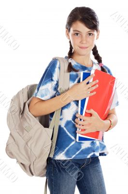 adorable girl studying