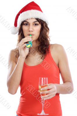 Girl with glass of champagne