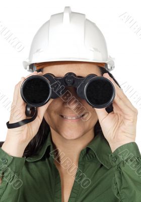 Woman with binoculars