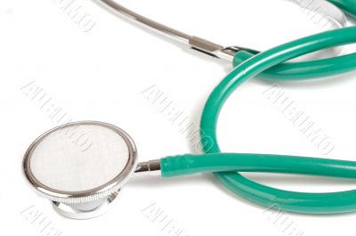Green isolated  stethoscope