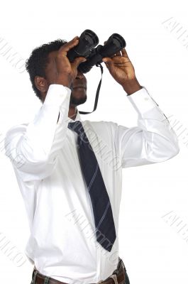 Man with binoculars