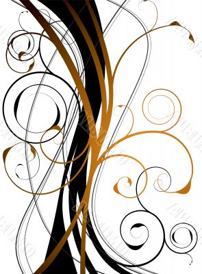 orange floral swirl