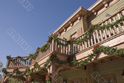 Town Decorated for Christmas