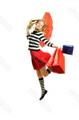 teenager girl flying