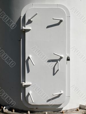 white metallic door