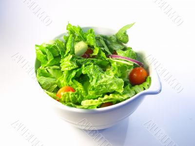 Salad in White Bowl