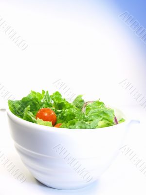 Salad in White Bowl