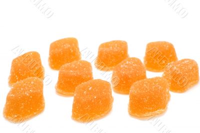 fruit candy on white