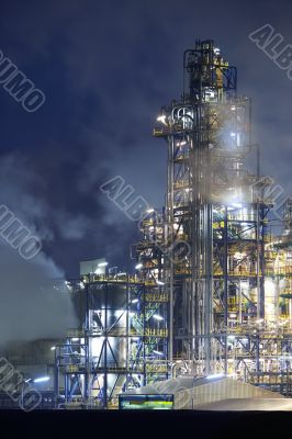 Oil rig at night