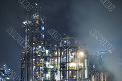 Oil refinery at blue night