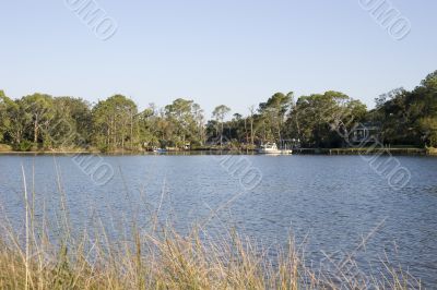 White Boat in Bay