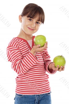 Girl whit apples