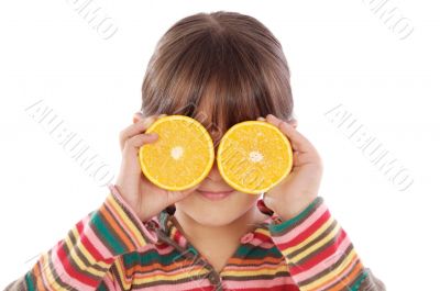 girl with oranges