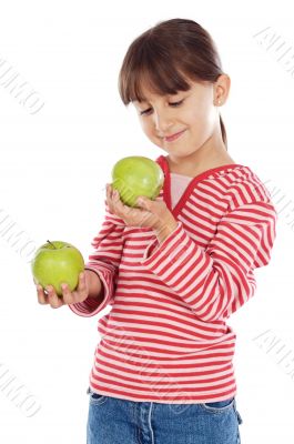 Girl whit apples