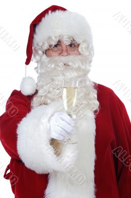Santa Claus holding a glass