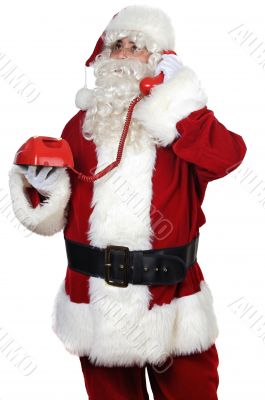 Santa Claus at the phone