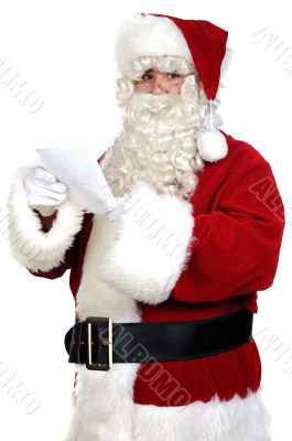 Santa Claus reading a letter