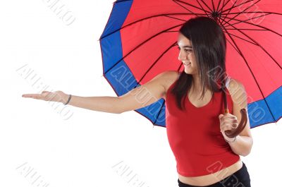 attractive woman whit umbrella