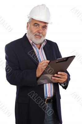 Engineer taking notes