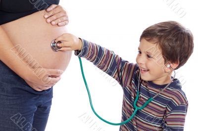 Boy with stethoscope
