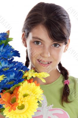 Girl with flowers