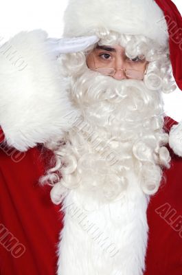 Santa Claus saluting